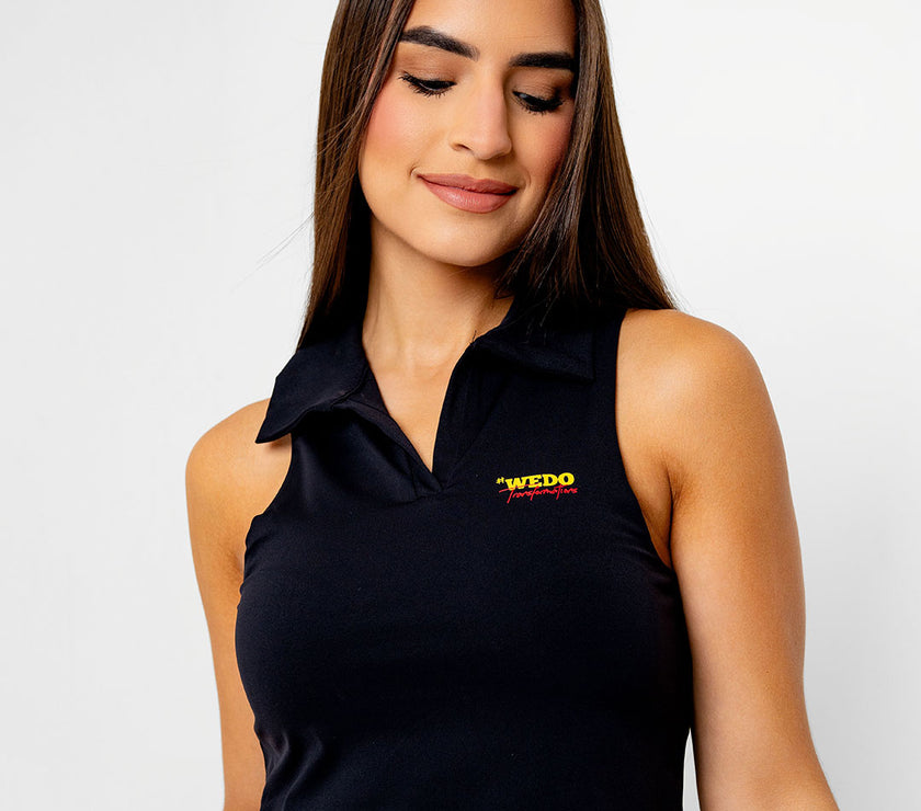 Sculpted Polo Cropped T-Shirt