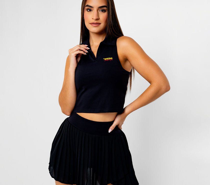 Sculpted Polo Cropped T-Shirt