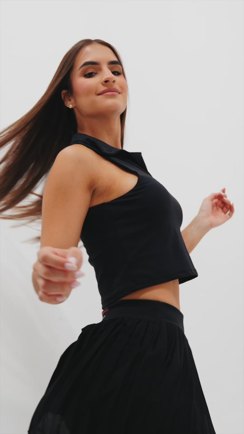 Sculpted Polo Cropped T-Shirt