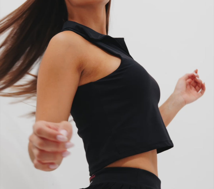 Sculpted Polo Cropped T-Shirt